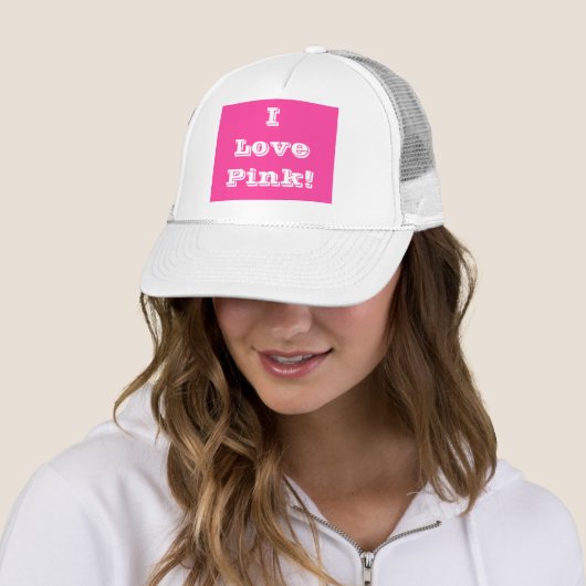 Casquette J'aime rose (En situation)