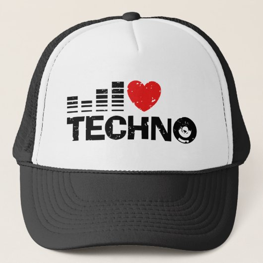 Casquette J'aime Techno (Devant)