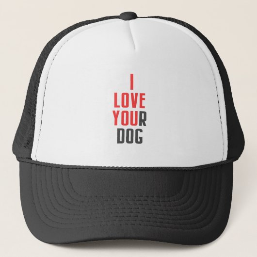 Casquette J'aime ton chien - Message caché drôle Je t'aime (Devant)