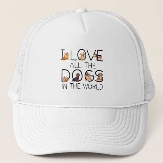 Casquette J'Aime Tous Les Chiens Dans Le Monde Cadeaux Amour (Devant)