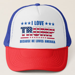 Casquette "J'aime Trump parce qu'il aime l'Amérique"