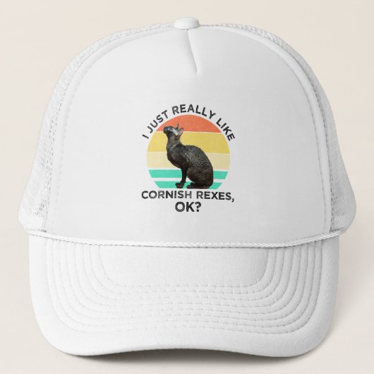 Casquette J'aime vraiment beaucoup les Cornish Rex, OK ? (Devant)