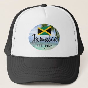 Casquette "Jamaïque Est. Plage De 1962 Avec Drapeau Jamaïcai