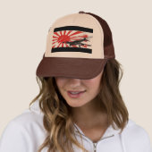 Casquette japonais de drapeau de Soleil Levant de (En situation)