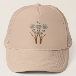 Casquette Jardin botanique à fleurs bleues
