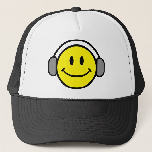 Casquette Jaune brillant et joyeux visage souriant (Devant)