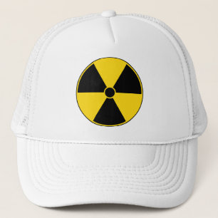Casquette jaune de symbole de rayonnement