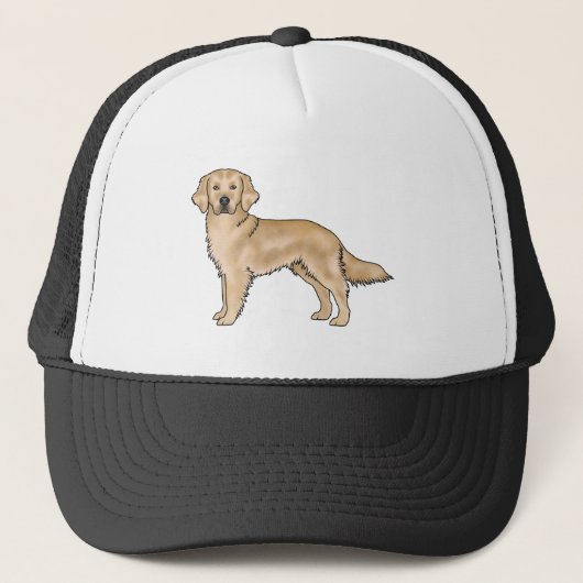 Casquette Jaune Golden Retriever mignon dessin de chien (Devant)