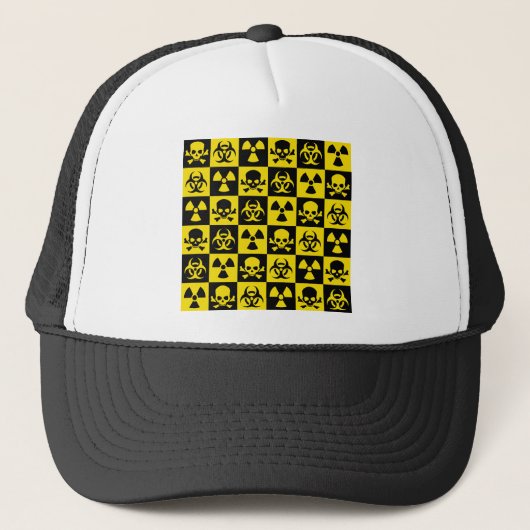 Casquette Jaune Noir motif Checkers (Devant)