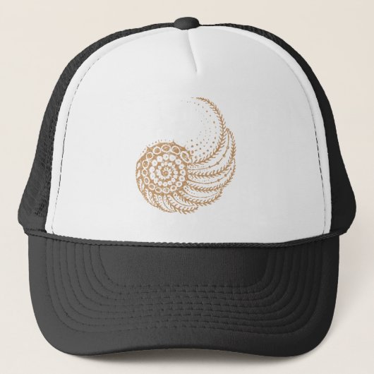 Casquette jaune spiral (Devant)
