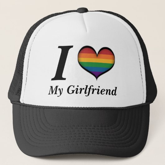 Casquette Je Coeur Ma Petite Amie Lesbienne Pride Typographi (Devant)