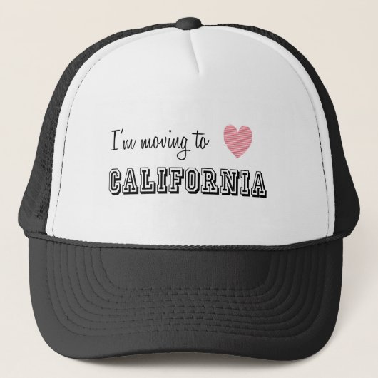 Casquette Je déménage en Californie (Devant)
