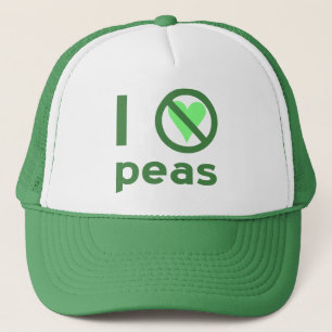 Casquette Je déteste les petits pois Texte vert
