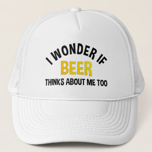 Casquette Je me demande si la bière pense aussi à moi