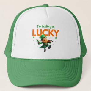 Casquette Je me sens tellement chanceux, leprechaun dansant