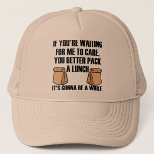 Casquette Je m'en fiche Emporter un déjeuner Chapeau de base