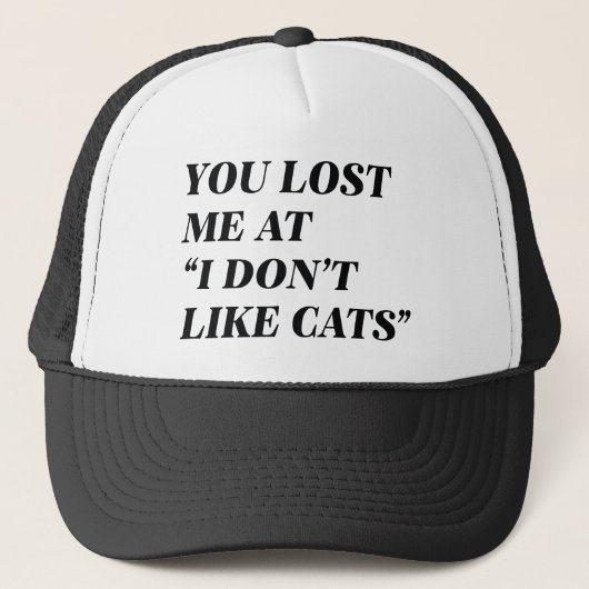 Casquette Je n'aime pas les chats (Devant)
