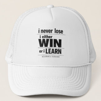 Casquette Je ne perds jamais, soit je gagne, soit j'apprends