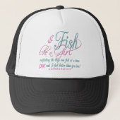 Casquette Je pêche comme une fille Engin de pêche (Devant)