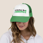 Casquette Je pêcherais plutôt - vert (En situation)