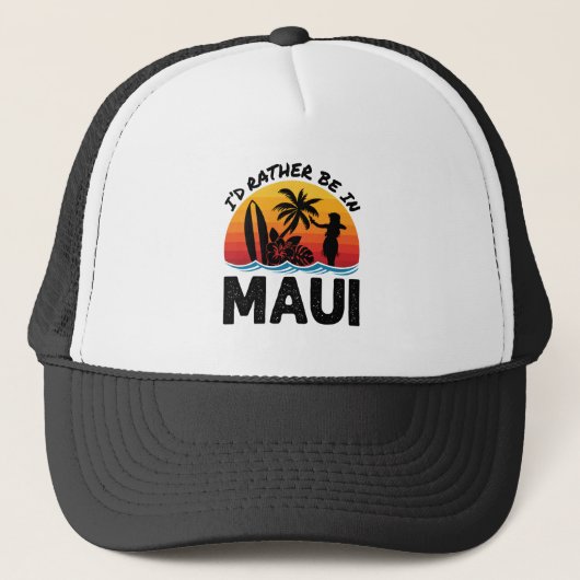 Casquette Je préfère être à Maui Hawaii (Devant)
