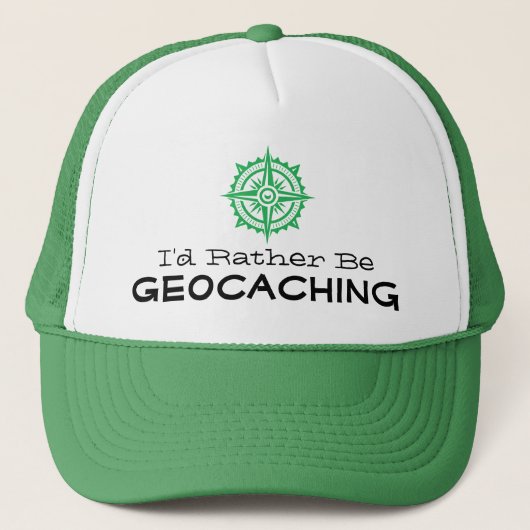 Casquette Je préférerais être Geocaching Compass FTF échange (Devant)