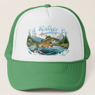 Casquette Je Préférerais Pêcher Petite Bouche Dans Mountain 