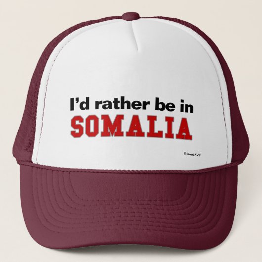 Casquette Je serais plutôt en Somalie (Devant)