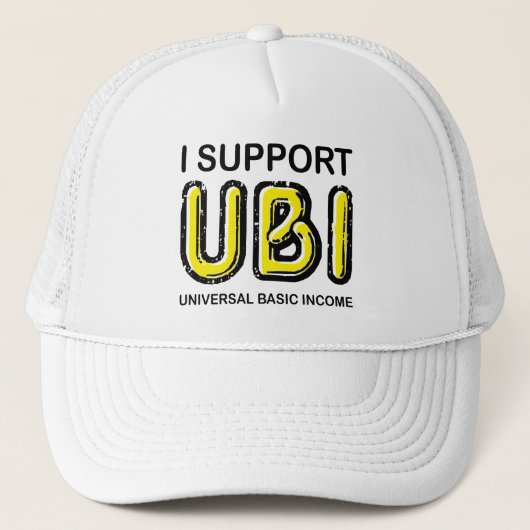 Casquette Je soutiens le RBI Universal Basic Income Neon Lig (Devant)
