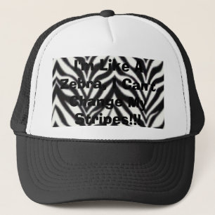 Casquette Je suis comme un zèbre, je ne peux pas changer me