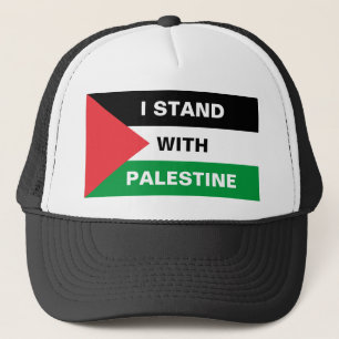 Casquette Je suis debout avec le texte Palestine drapeau cou