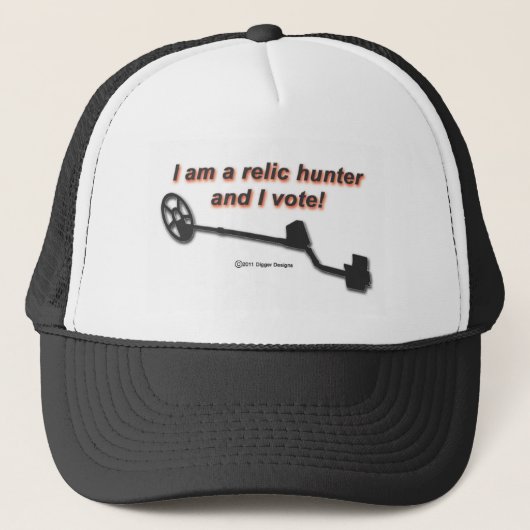 Casquette Je suis un chasseur de relique et je vote (Devant)