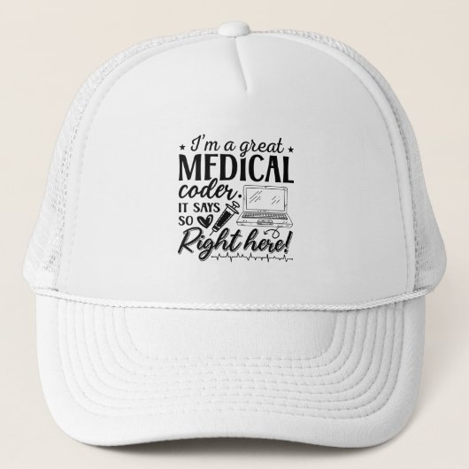 Casquette Je suis un grand programmeur de Coder Médicale (Devant)