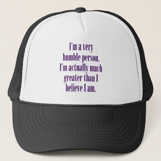 Casquette Je suis une personne très humble (Devant)