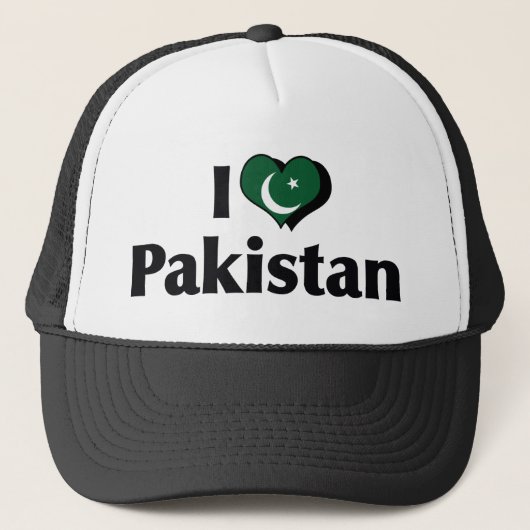 Casquette Je T'aime Drapeau du Pakistan (Devant)