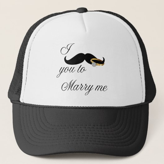 Casquette Je te moustache - pour m'épouser (Devant)
