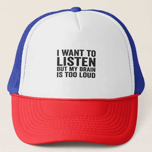 Casquette Je veux écouter mais mon cerveau est trop fort Ajo (Devant)