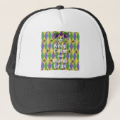 Casquette Jester Mask Keep Calm and Mardi Gras (Devant)