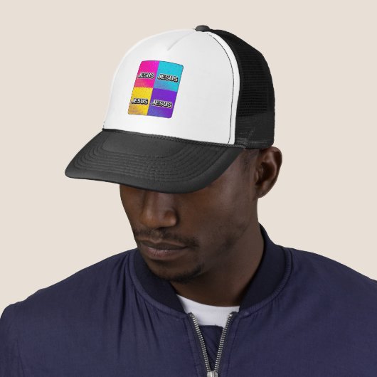 Casquette JESUS - 4 Carrés  (En situation)