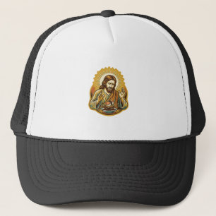 Casquette Jésus a laissé tomber des sushis dans une éclabous
