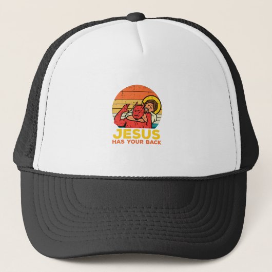 Casquette Jésus A Ton Dos Jiu Jitsu Retro Christian Men (Devant)