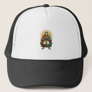 Casquette Jésus ajustant un wedgie inconfortable au milieu d