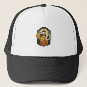 Casquette Jésus aveuglant la luminosité maximale du téléphon