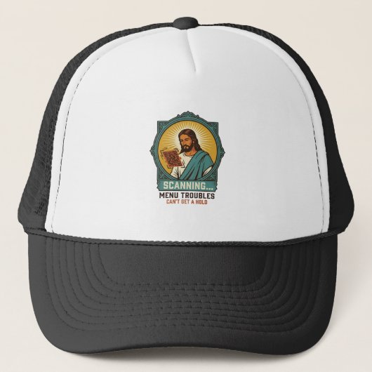 Casquette Jésus Code QR flou ne scannera pas Menu Humour Tec (Devant)