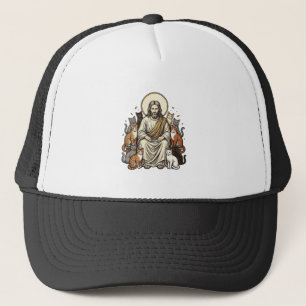 Casquette Jésus et Chats Vintage