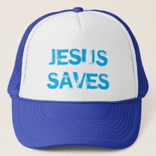 CASQUETTE JÉSUS SAVE TRUCKER HAT - BLANC & ROYAL