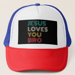 Casquette Jésus Vous Aime Bro, Drôle Foi Chrétienne Rétro