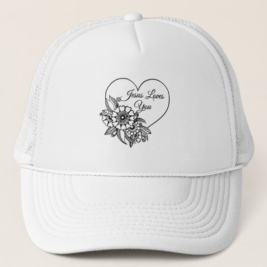 Casquette Jésus vous aime Citation de la Bible chrétienne (Devant)