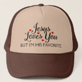 Casquette Jésus vous aime favori drôle (Devant)