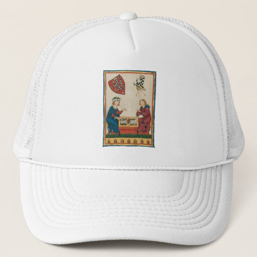 Casquette Jeu de jacquet, Art médiéval du XIVe siècle (Devant)